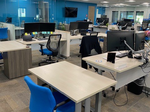 Commercial office after janitorial and facility care